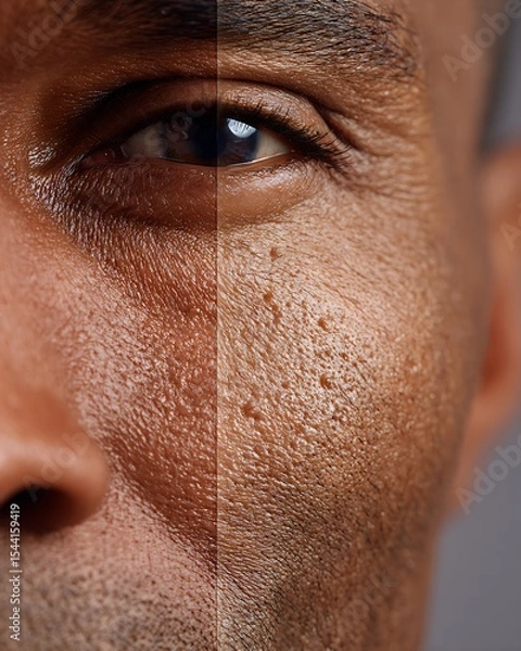 Fototapeta Compare skin before and after using the product. See the difference in texture.