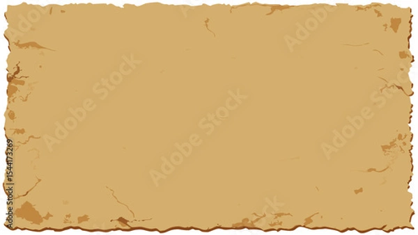 Fototapeta 
Distressed, blank parchment paper with torn, jagged edges, offering a vintage and rustic background for various design projects.