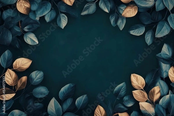 Obraz detailed color image of beautiful and elegant background of dark plants with copy space