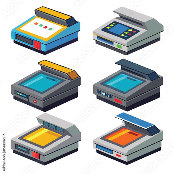 Obraz scanner set isolated on white background