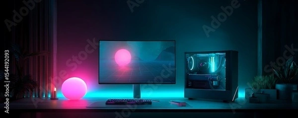 Fototapeta "Digital Comfort Zone: Interior Decor with High-End PC Setup"

"Smart Space Design: Computer-Focused Interior Background"

"Minimalist Office Setup with High-Tech Computer Aesthetic"