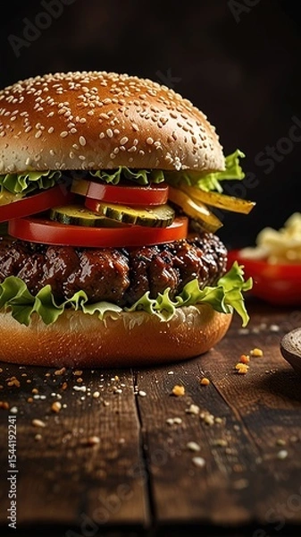 Obraz Fresh tasty burger