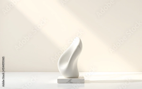 Fototapeta Abstract marble statue on an elegant base. Suitable for art and design concepts, interior decoration, and historical references in advertising.