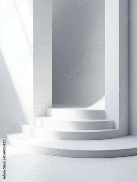 Obraz high detail visual of White podium in a white room high detail 8k