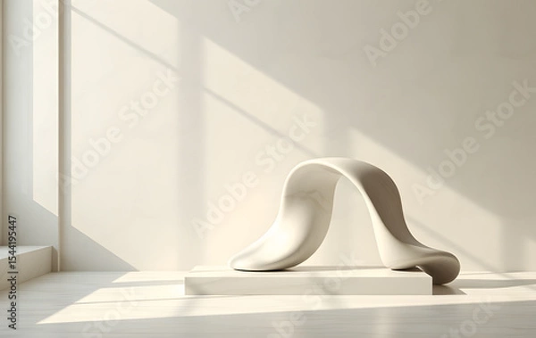 Fototapeta Abstract marble statue on an elegant base. Suitable for art and design concepts, interior decoration, and historical references in advertising.