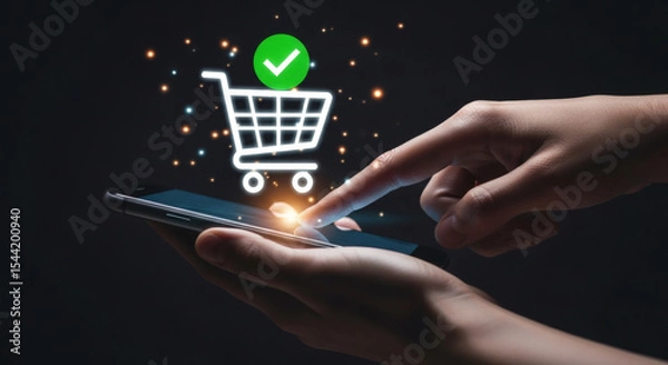 Obraz Seamless online shopping experience with secure payment and fast delivery system