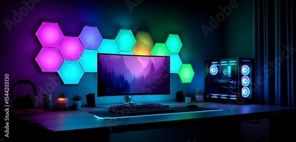 Fototapeta "Modern Workspace Vibes: Sleek Interior with Computer Setup"

"Tech-Inspired Elegance: Interior Design Meets Digital Aesthetics"

"Futuristic Workstation: Minimal Computer Interior Background"

