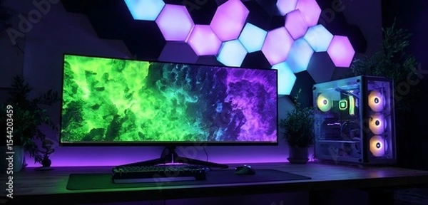 Fototapeta "Modern Workspace Vibes: Sleek Interior with Computer Setup"

"Tech-Inspired Elegance: Interior Design Meets Digital Aesthetics"

"Futuristic Workstation: Minimal Computer Interior Background"

