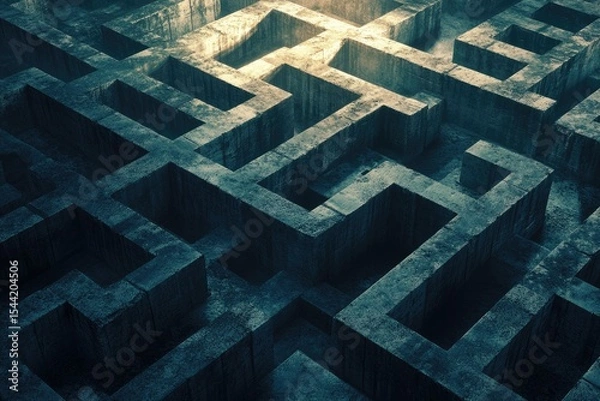 Obraz Vibrant Image of Illustration Cocrete Labyrinth,Complex Problem Solving Concept