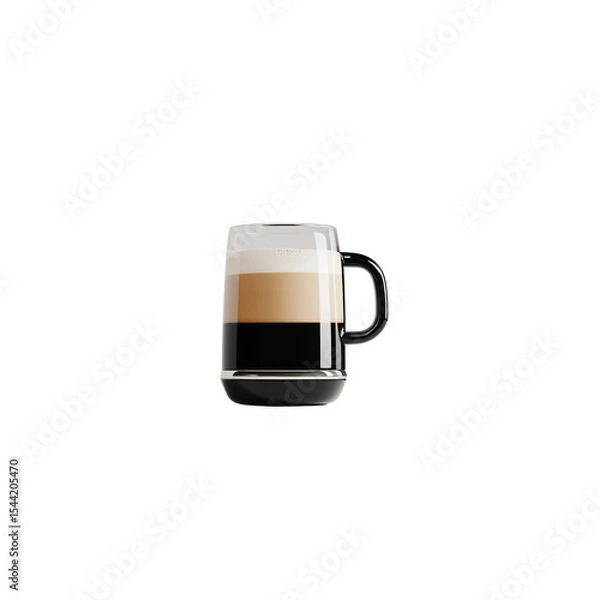 Fototapeta Black Nespresso espresso machine with a glass of layered latte

