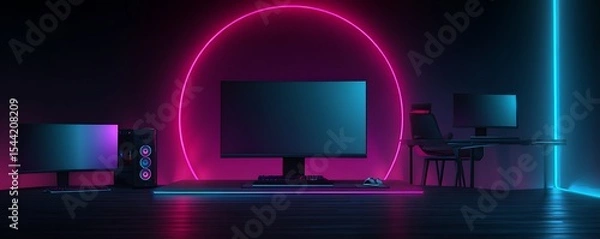 Fototapeta "Modern Workspace Vibes: Sleek Interior with Computer Setup"

"Tech-Inspired Elegance: Interior Design Meets Digital Aesthetics"

"Futuristic Workstation: Minimal Computer Interior Background"

