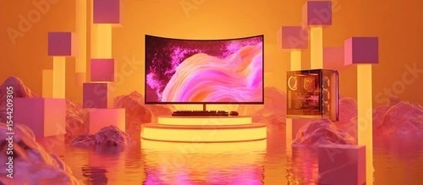 Fototapeta "Modern Workspace Vibes: Sleek Interior with Computer Setup"

"Tech-Inspired Elegance: Interior Design Meets Digital Aesthetics"

"Futuristic Workstation: Minimal Computer Interior Background"

