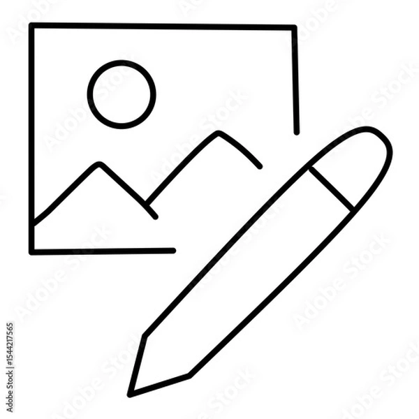 Fototapeta Photo edit line vector