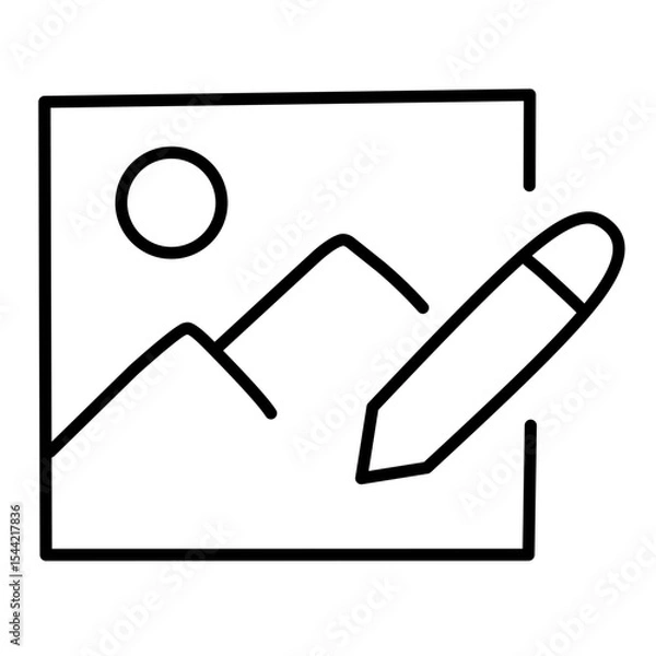 Fototapeta Photo edit line vector