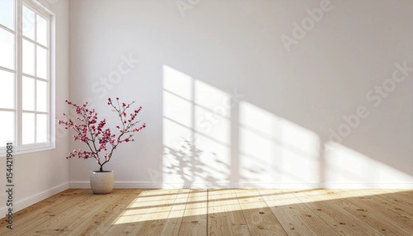 Fototapeta Empty space in a modern house with white walls.