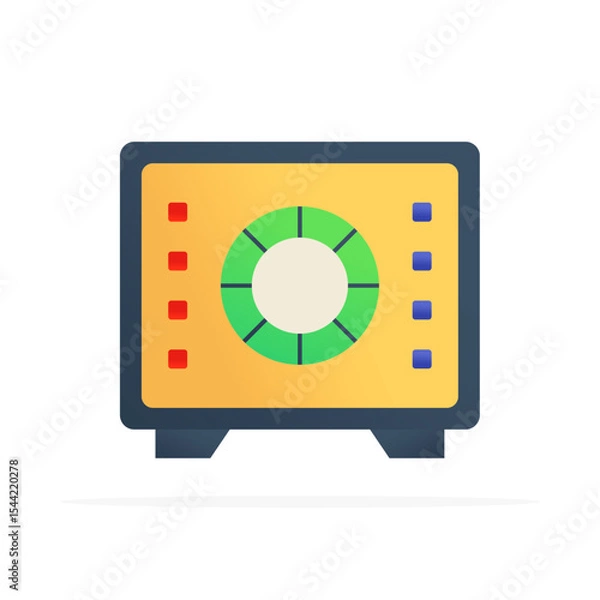 Fototapeta Safe Box icon, colored flat vector. modern and minimalist design