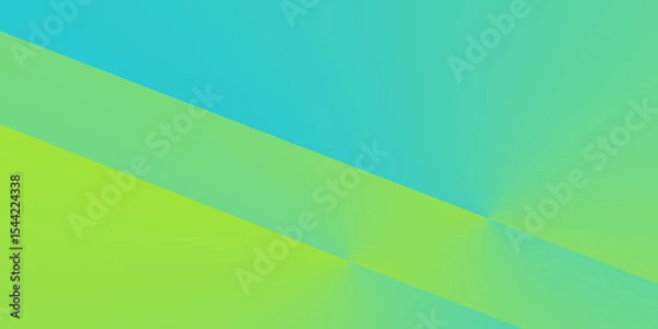 Obraz Lime light blue abstract geometric background. Yellow green cyan turquoise aqua teal. Line stripe triangle angle 3d diagonal. Color gradient. Bright light neon metallic.Template. Design. Wide banner.
