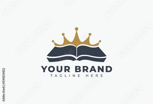 Fototapeta Crown Book Vector Logo Design Element