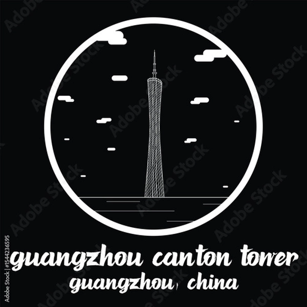 Obraz Circle Icon Guangzhou Canton Tower
