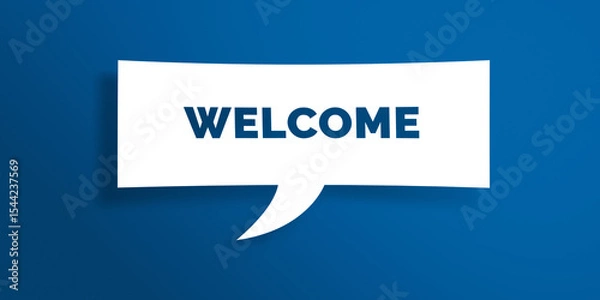Obraz WELCOME Message Callout Label on Wall Business Presentation Element