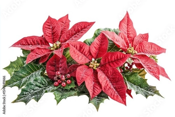 Fototapeta Ultra Hd Visual of Vibrant Holiday Flowers Isolated on White Background, Depth of Field