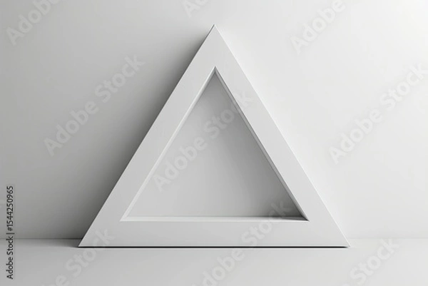 Fototapeta Detailed Picture of 3D Rendering of White Triangle