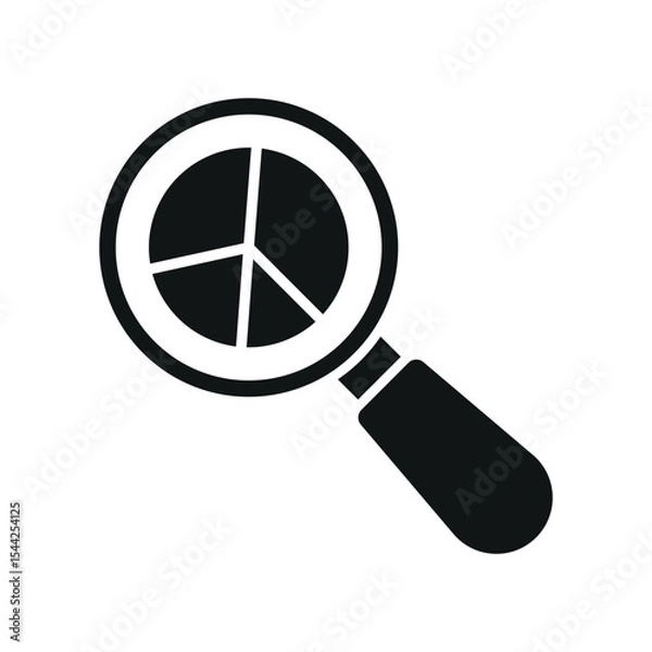 Fototapeta Data circle and magnifier in glyph style builds a strong and timeless review icon.