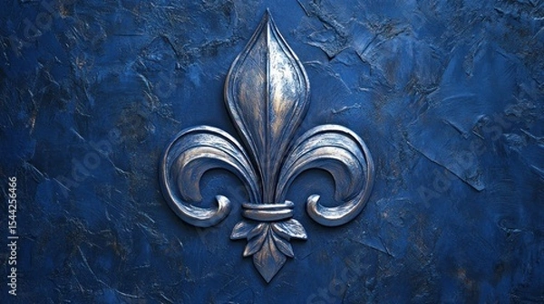 Fototapeta Ornate Fleur-de-lis on textured surface