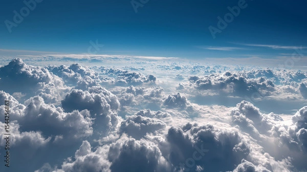 Fototapeta Beautiful blue sky background. AI generated Image