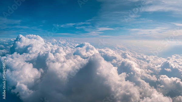 Fototapeta Beautiful blue sky background. AI generated Image