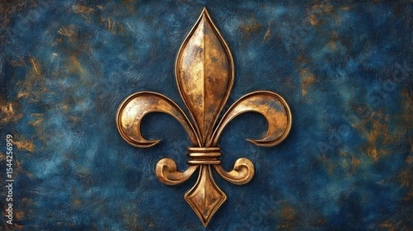 Fototapeta Ornate fleur-de-lis on textured backdrop