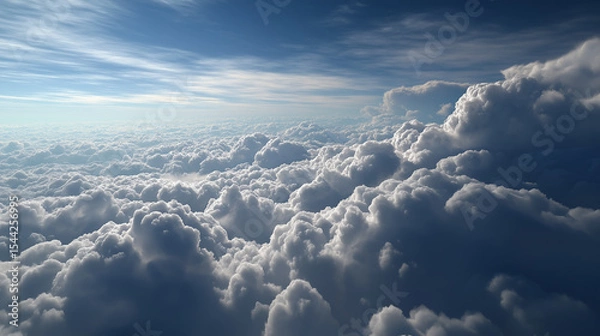 Fototapeta Beautiful blue sky background. AI generated Image