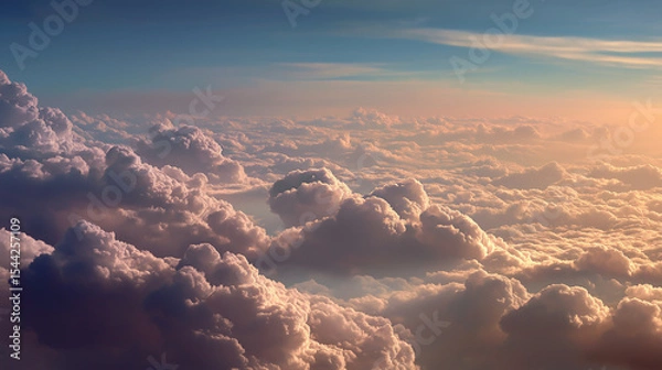 Fototapeta Beautiful blue sky background. AI generated Image