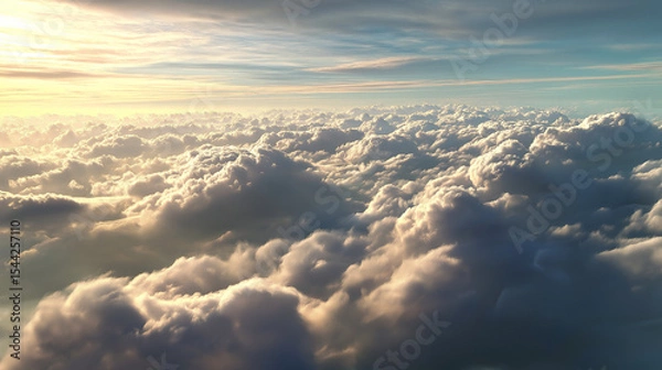 Fototapeta Beautiful blue sky background. AI generated Image