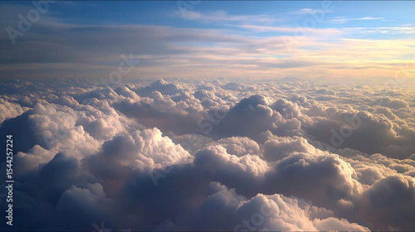 Fototapeta Beautiful blue sky background. AI generated Image