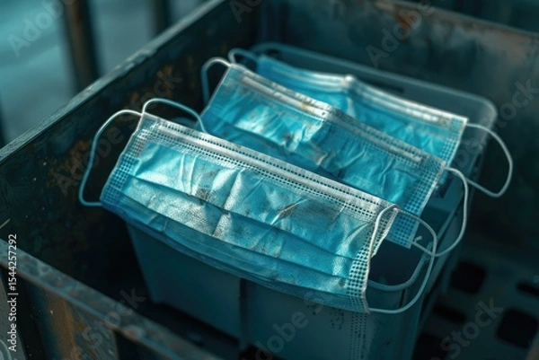Fototapeta Clear Pixel Visual of Throwing in the Bin Symbol Medical Masks