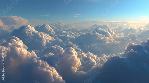 Fototapeta Beautiful blue sky background. AI generated Image