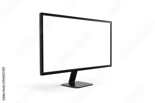 Fototapeta Vibrant Color Picture of Monitor Isolated on White Background