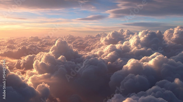Fototapeta Beautiful blue sky background. AI generated Image
