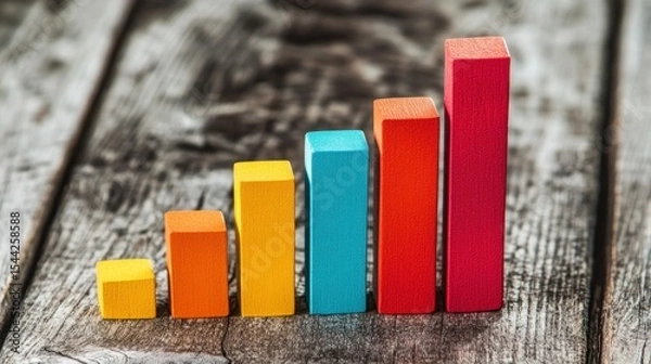 Fototapeta Colorful wooden bar graph (1)