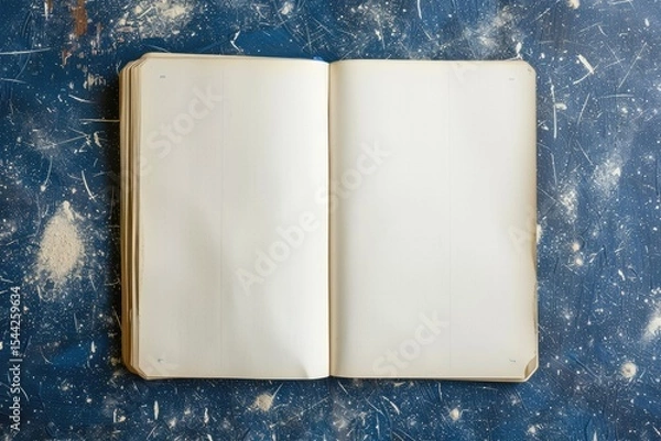 Fototapeta High Detail Image of Top View of Empty Blank Notebook by Generative Ai