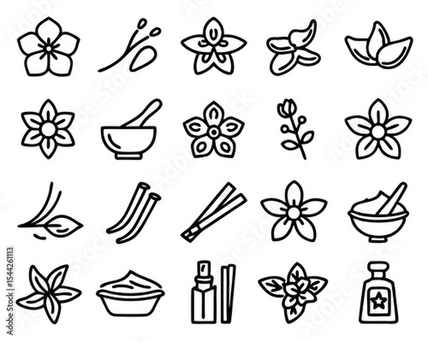 Fototapeta Single vanilla icon line art design isolated on transparent background