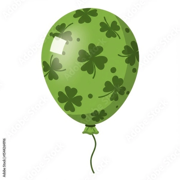 Fototapeta Green Balloon with Shamrock Pattern