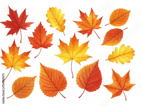 Fototapeta 燃える紅葉 舞い散る秋葉 鮮やか色彩