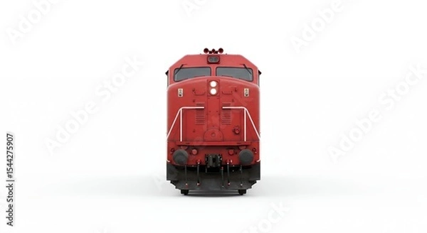 Obraz Red freight locomotive front view