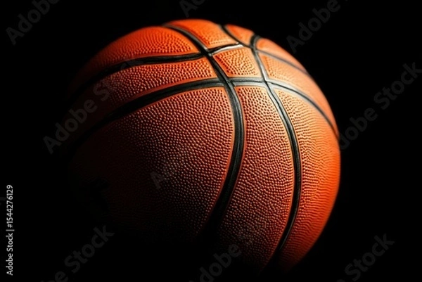 Fototapeta high detail visual of top view of new basketball with copy space