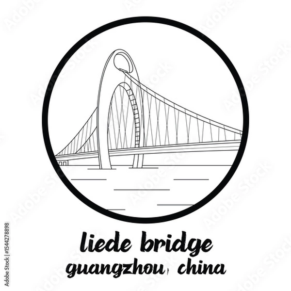 Obraz Circle Icon Liede Bridge. Vector illustration