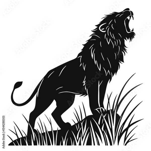 Obraz  Roaring Lion Silhouette