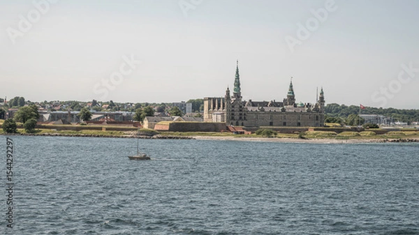 Fototapeta Panoramic view of Kronborg Castle in Helsingør