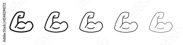 Fototapeta Biceps icon black and white vector sign